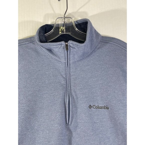 Columbia mens medium blue Great Hart Mountain III Half Zip Fleece sweater - Picture 12 of 15